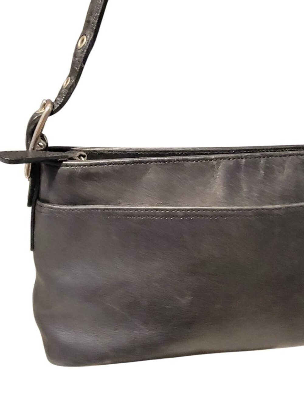 Vintage Coach Black Leather Legacy Slim Shoulder Bag 9861 Baguette Y2K - Picture 2 of 16